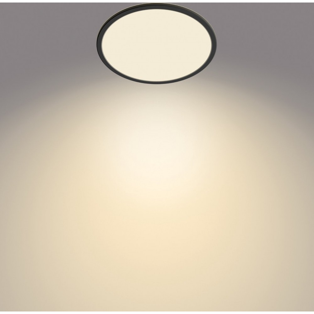 Philips SuperSlim badkamer plafondlamp - zwart - rond - 18 W