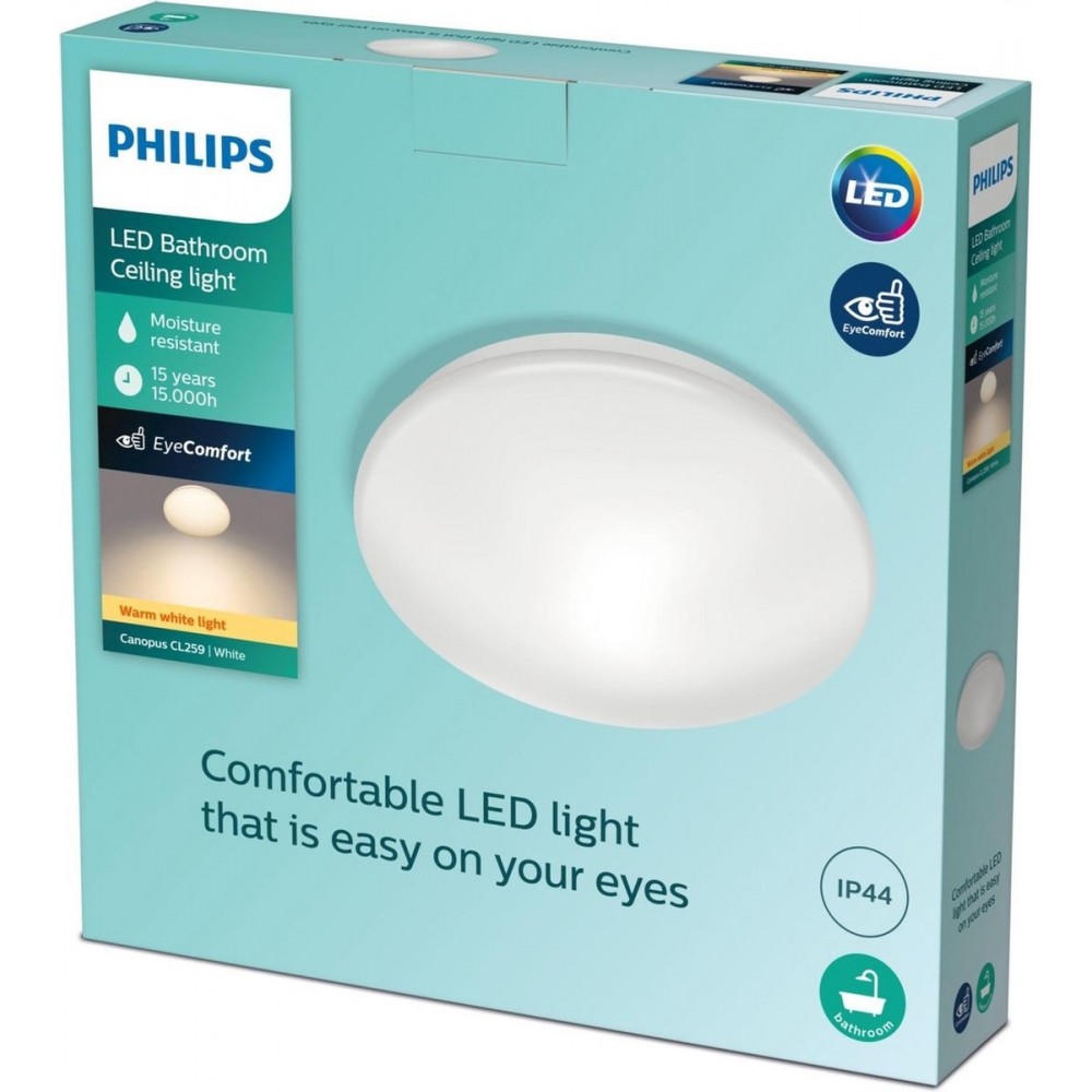 Philips Canopus badkamer plafondlamp - chroom - klein