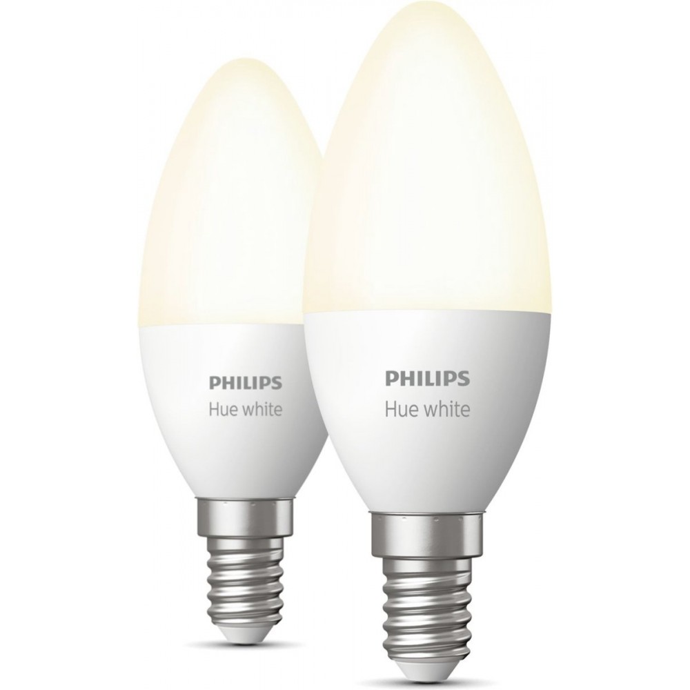 Philips Hue Kaarslamp Lichtbron E14 - White - 5,2W - Bluetooth - 2 Stuks