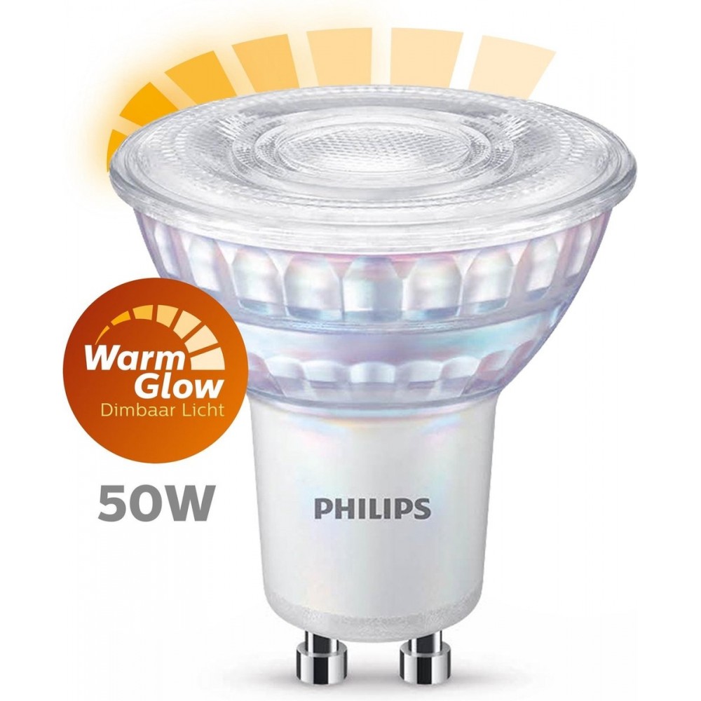 Philips LED Spot - 50 W - GU10 - Dimbaar warmwit licht