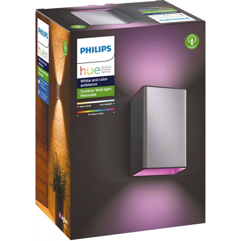 Philips Hue Resonate muurlamp - wit en gekleurd licht - roestvrij staal