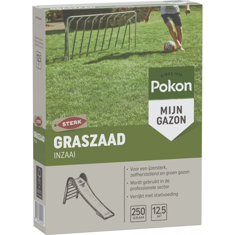 Pokon Graszaad Inzaai - 250gr - Gazonzaad - Geschikt voor 25m² - IJzersterk groen en zelfherstellend gras