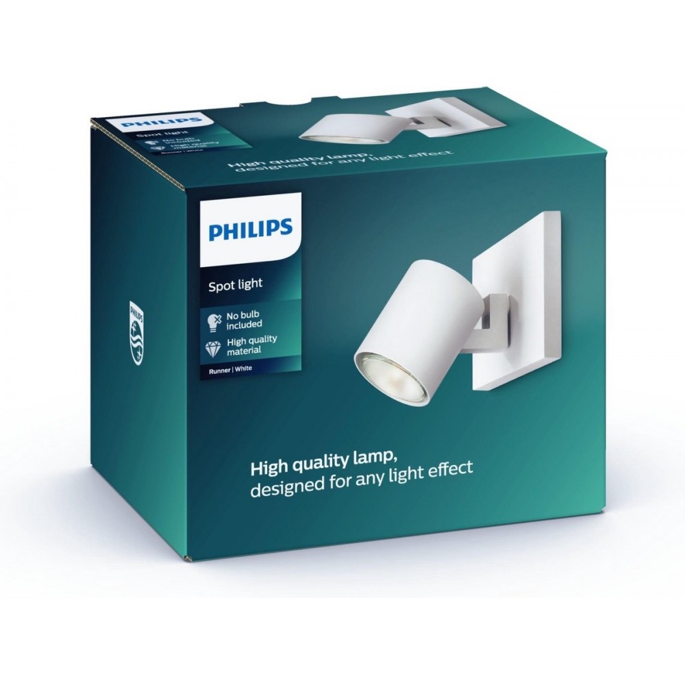 Philips Runner opbouwspot - 1-lichts - wit