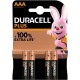 Duracell Alkaline Plus AAA batterij 4 pack