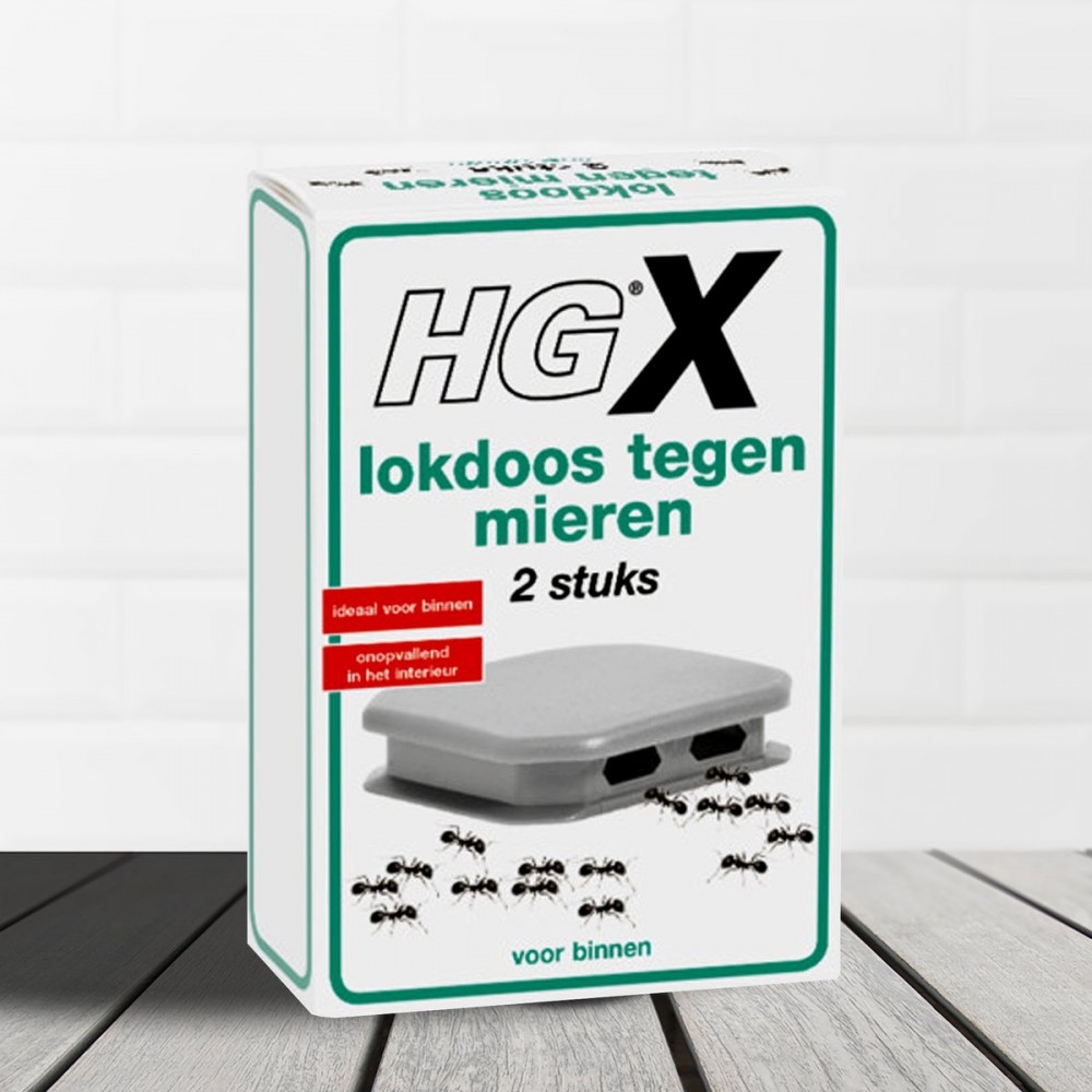 HG X - lokdoos tegen mieren - NL0018600-0000 - 2 stuks - onopvallend - ideaal voor binnenshuis - bestrijdt mieren effectief