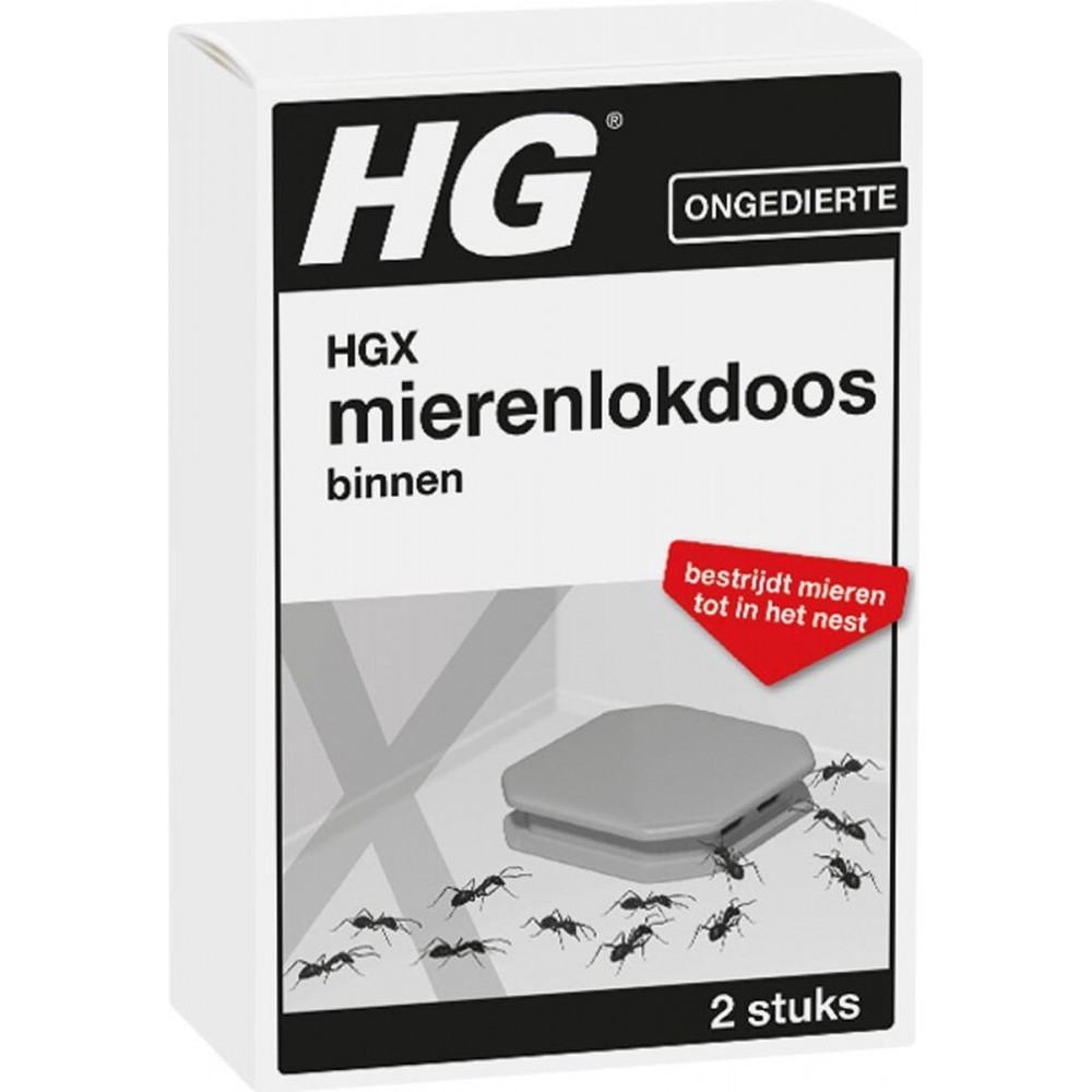 HG X - lokdoos tegen mieren - NL0018600-0000 - 2 stuks - onopvallend - ideaal voor binnenshuis - bestrijdt mieren effectief