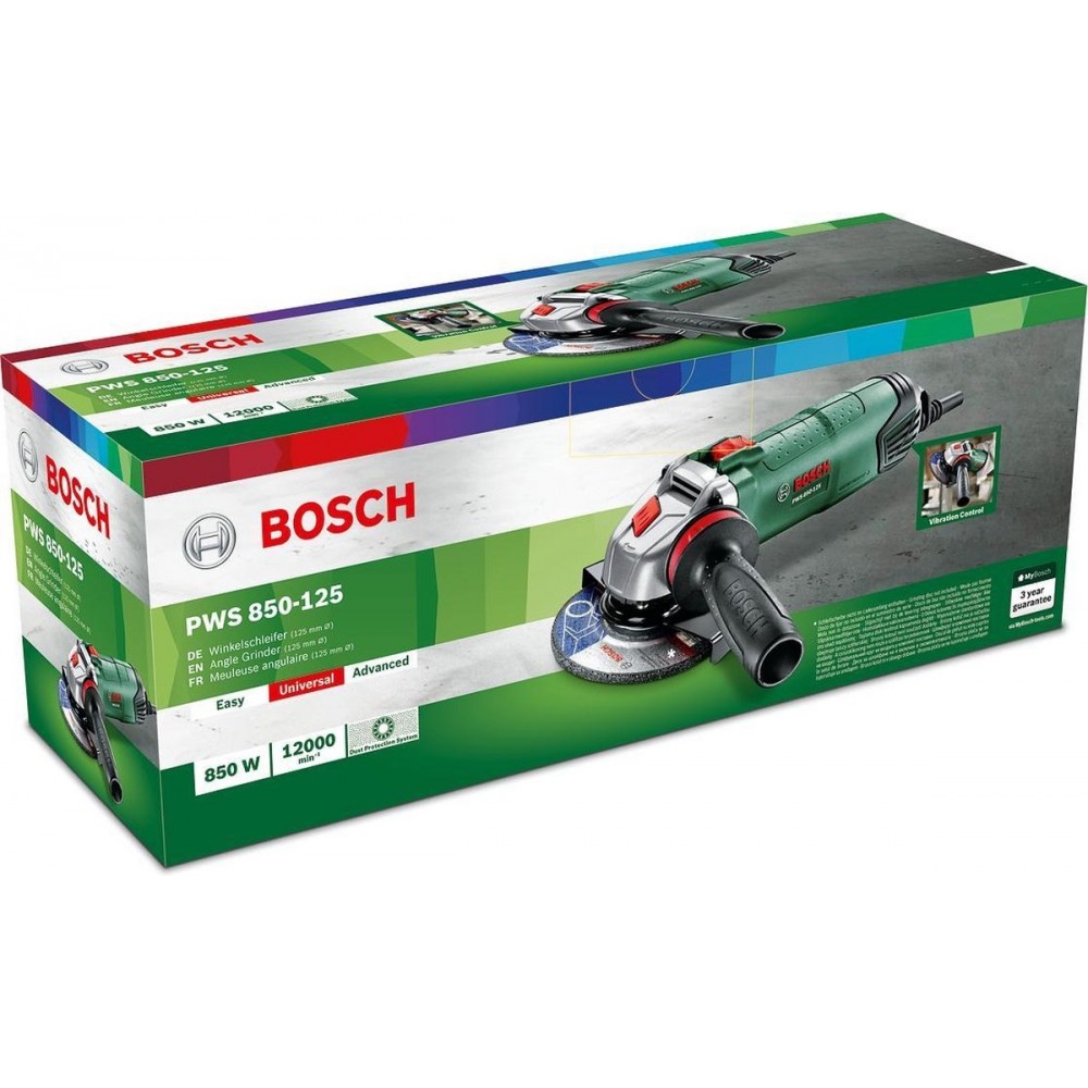 Bosch PWS 850-125 Haakse slijpmachine - Slijpschijf niet meegeleverd