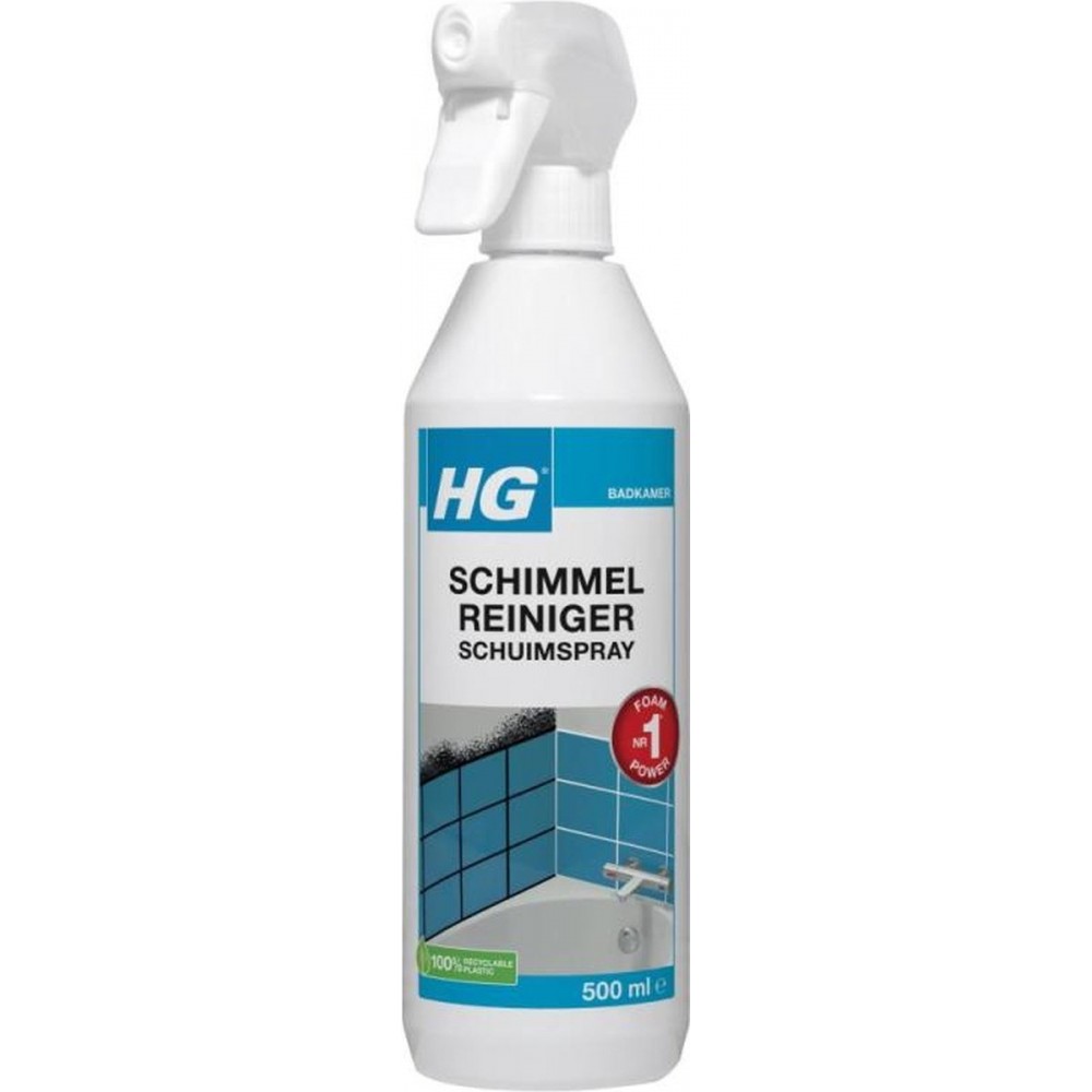 HG schimmelreiniger schuimspray - 500ml - de NR 1 schimmelverwijderaar - vernietigt de hardnekkigste schimmel - optimale hechting - snel resultaat