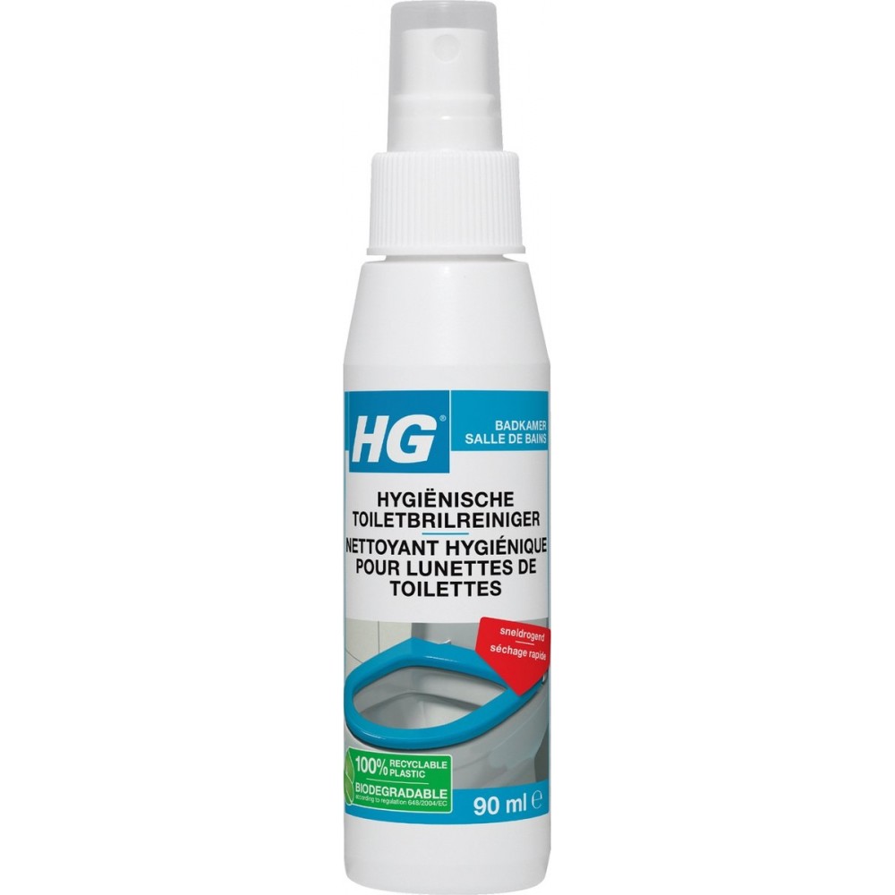 HG hyginische toiletbril reiniger - 90ml - maximale hygine - in een sconde droog - ook handig voor onderweg