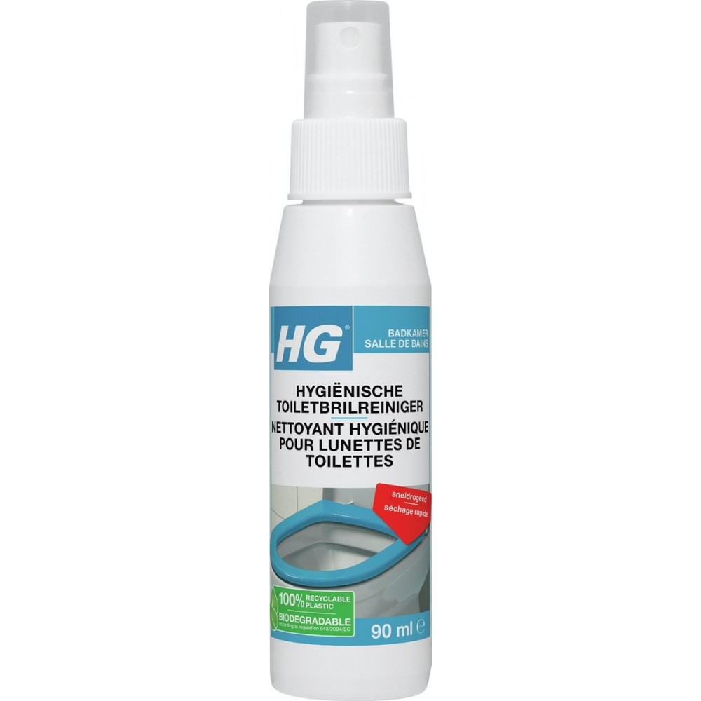 HG hyginische toiletbril reiniger - 90ml - maximale hygine - in een sconde droog - ook handig voor onderweg