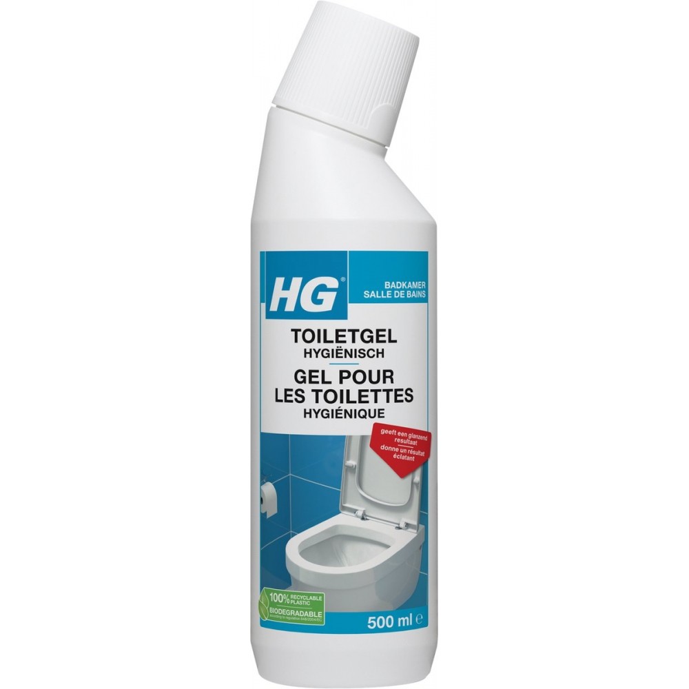 HG toiletgel hyginisch - 500 ml - glanzend resultaat - krachtige reiniger en ontkalker