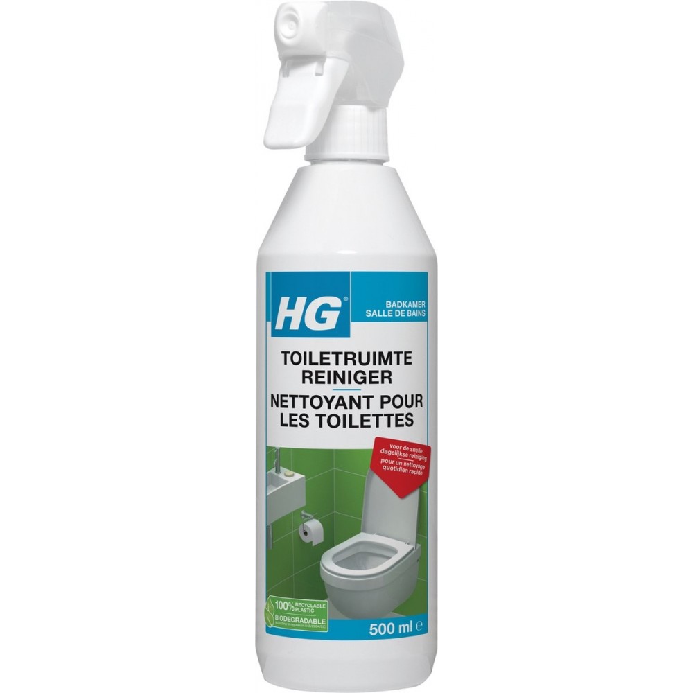 HG toiletruimte reiniger - 500ml - geschikt voor alle plekken in de toiletruimte - maximale hygine - snel drogend