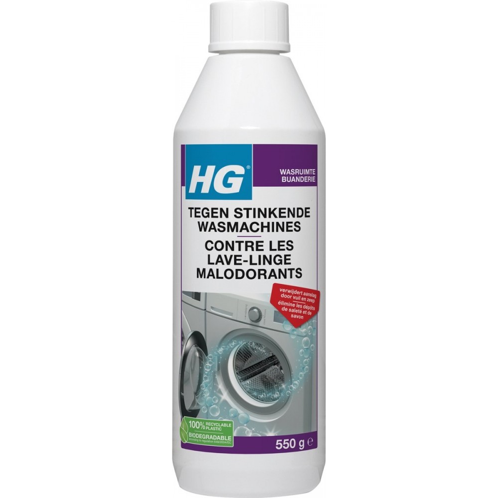 HG tegen stinkende wasmachines - 550gr - verwijdert aanslag en vuil in de afvoerleidingen - voor 5 behandelingen