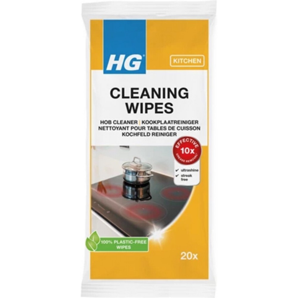 HG kookplaat wipes - 20 stuks - 10 keer effectiever tegen vet en vuil dan gewone wipes