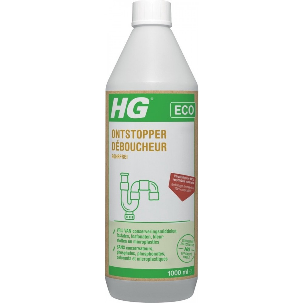 HG ECO ontstopper - 1L - ecologische ontstopper - duurzame krachtige ontstopper