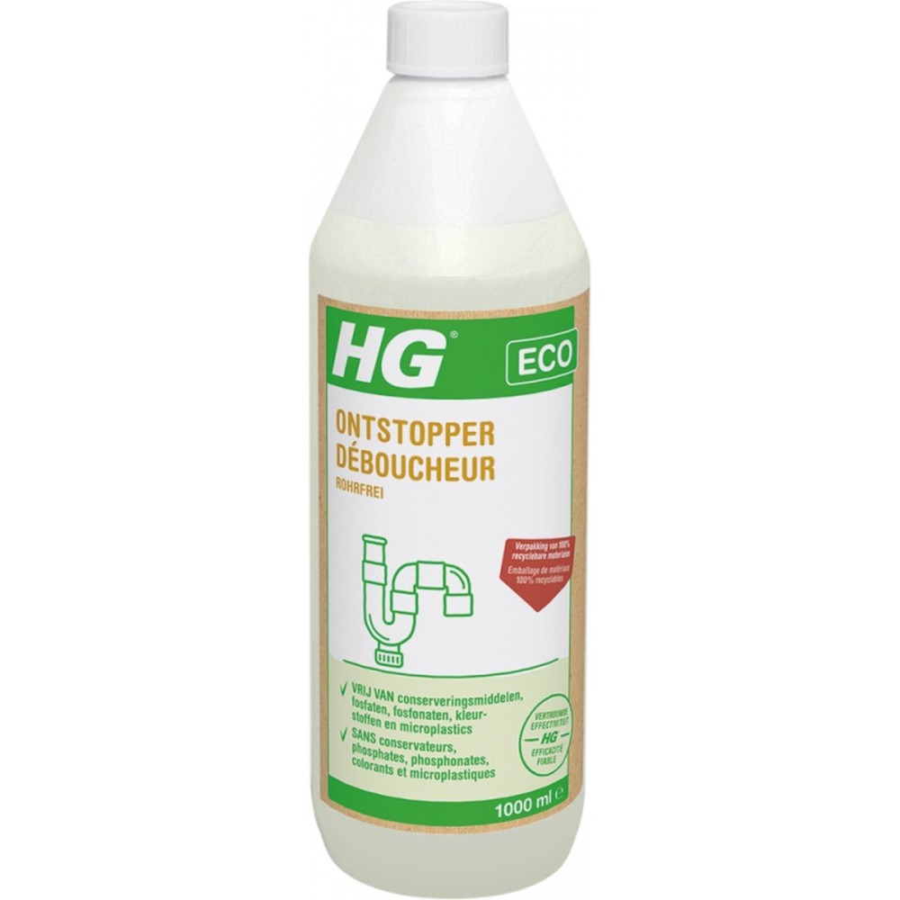 HG ECO ontstopper - 1L - ecologische ontstopper - duurzame krachtige ontstopper