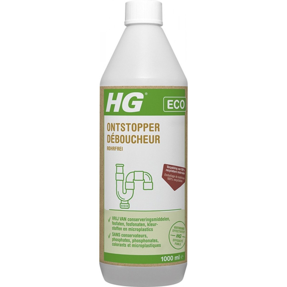 HG ECO ontstopper - 1L - ecologische ontstopper - duurzame krachtige ontstopper