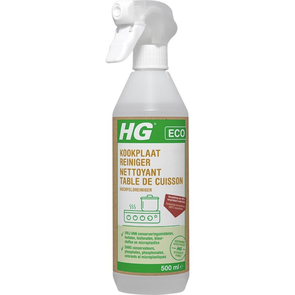 HG ECO kookplaatreiniger - 500 ml - de reiniger die veilig en effectief uw kookplaat schoonmaakt