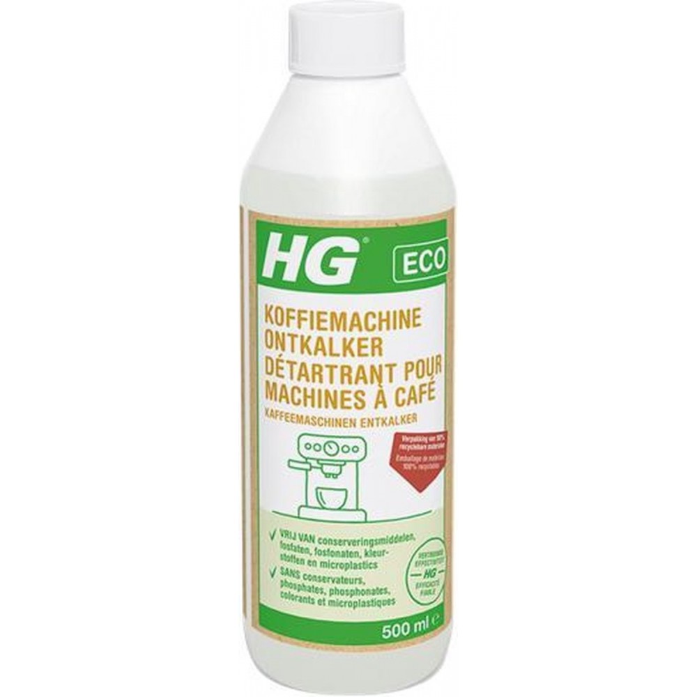 HG ECO koffiemachine ontkalker citroenzuur - 500 ml - de milieubewuste ontkalker voor uw espresso- en padkoffiemachines