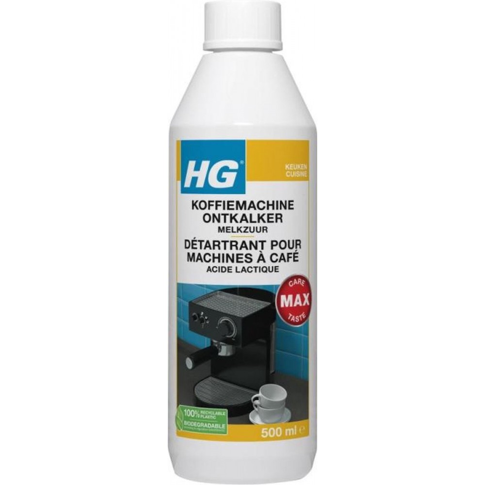 HG koffiemachine ontkalker melkzuur - 500ml - voor alle koffiemachines - voor 4-5x ontkalken