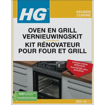 HG oven en grill vernieuwingskit - 600 ml - verwijdert hardnekkige aanbakresten - extreem sterke gelformule