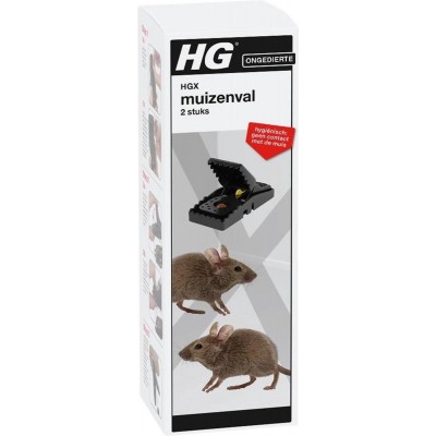HGX muizenval - 2 stuks - hygiënisch en veilig - effectief bestrijdingsmiddel tegen muizen