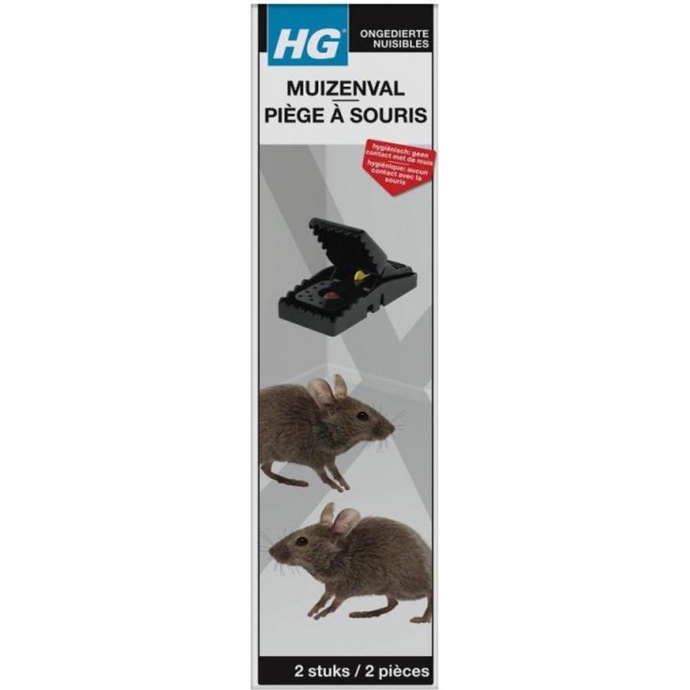 HGX muizenval - 2 stuks - hygiënisch en veilig - effectief bestrijdingsmiddel tegen muizen