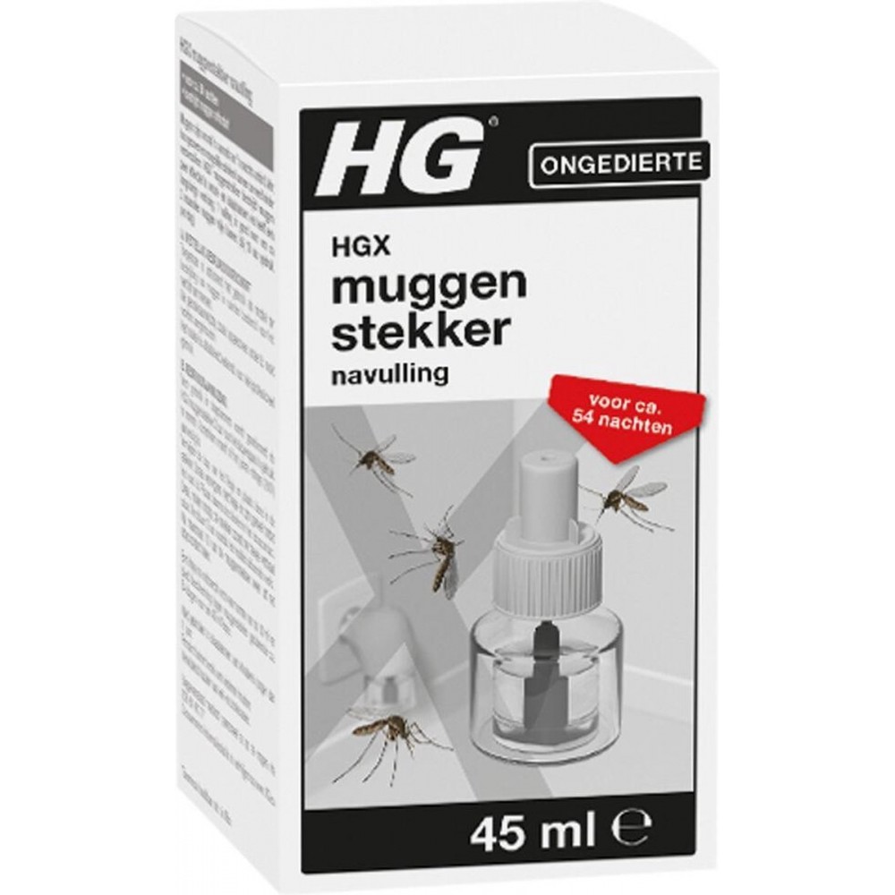 HGX muggenstekker navulling - 45ml - effectief tegen muggen - goed voor 54 nachten