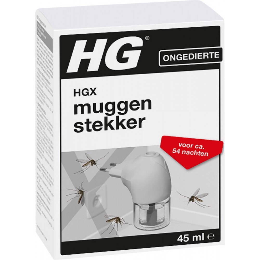 HGX muggenstekker - 45ml - navulbaar - continue bestrijding van muggen - werkt ca 2 maanden