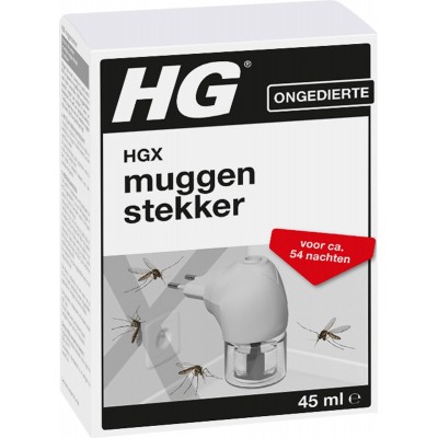 HGX muggenstekker - 45ml - navulbaar - continue bestrijding van muggen - werkt ca 2 maanden