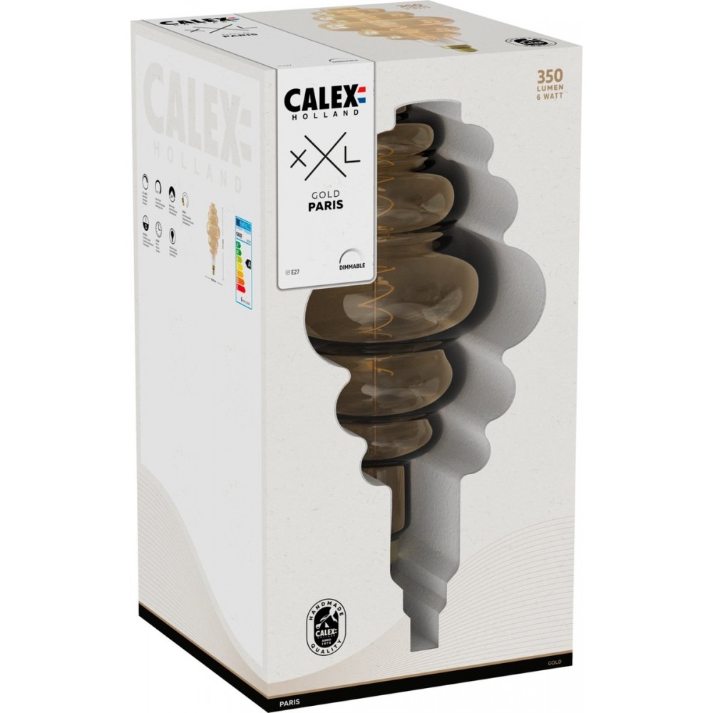 Calex Paris XXL Goud - E27 LED Lamp - Filament Lichtbron Dimbaar - 6W - Warm Wit Licht