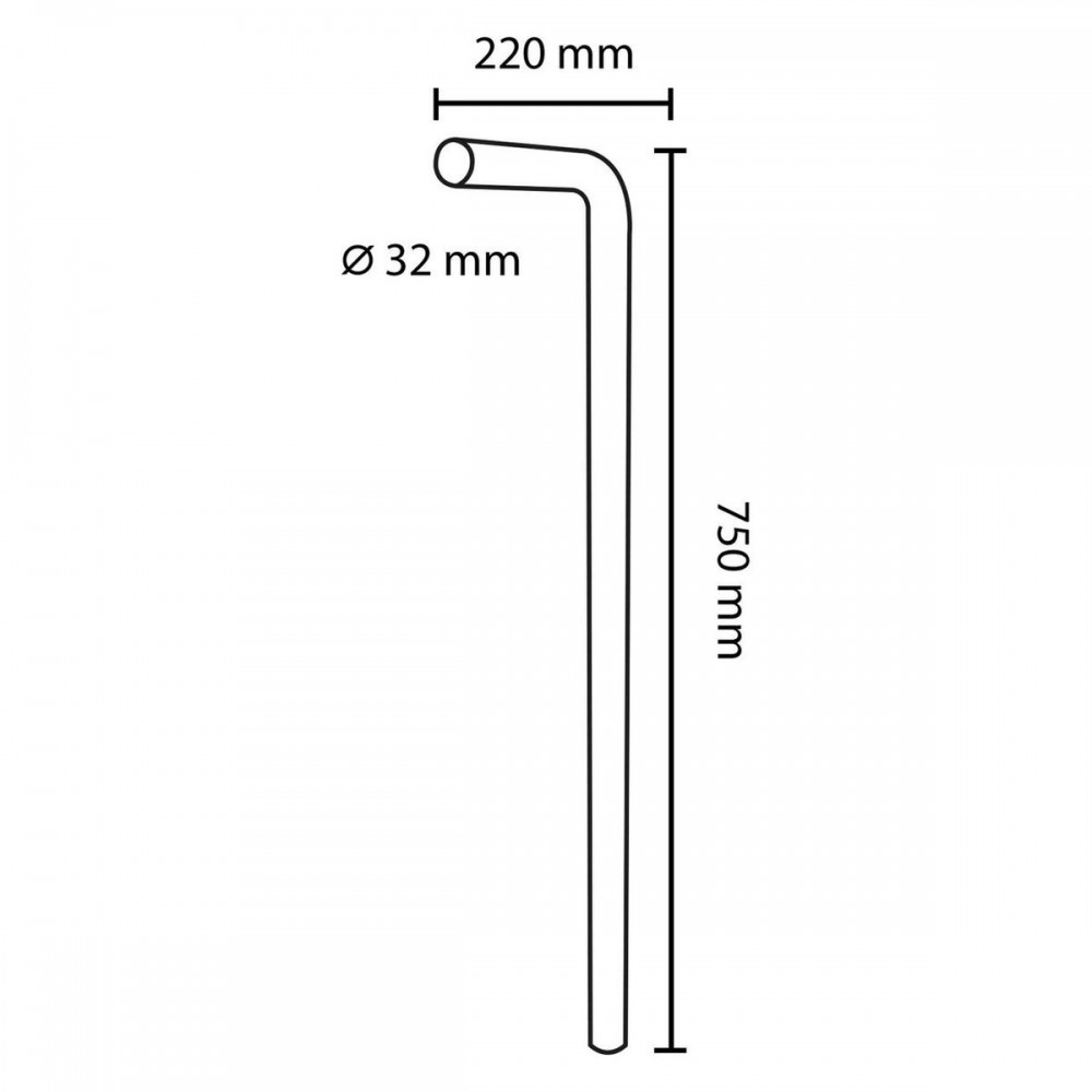 Differnz Vloerbuis Chroom – Duurzaam Roestvrij staal – Ø 32 mm – 750 x 220 mm