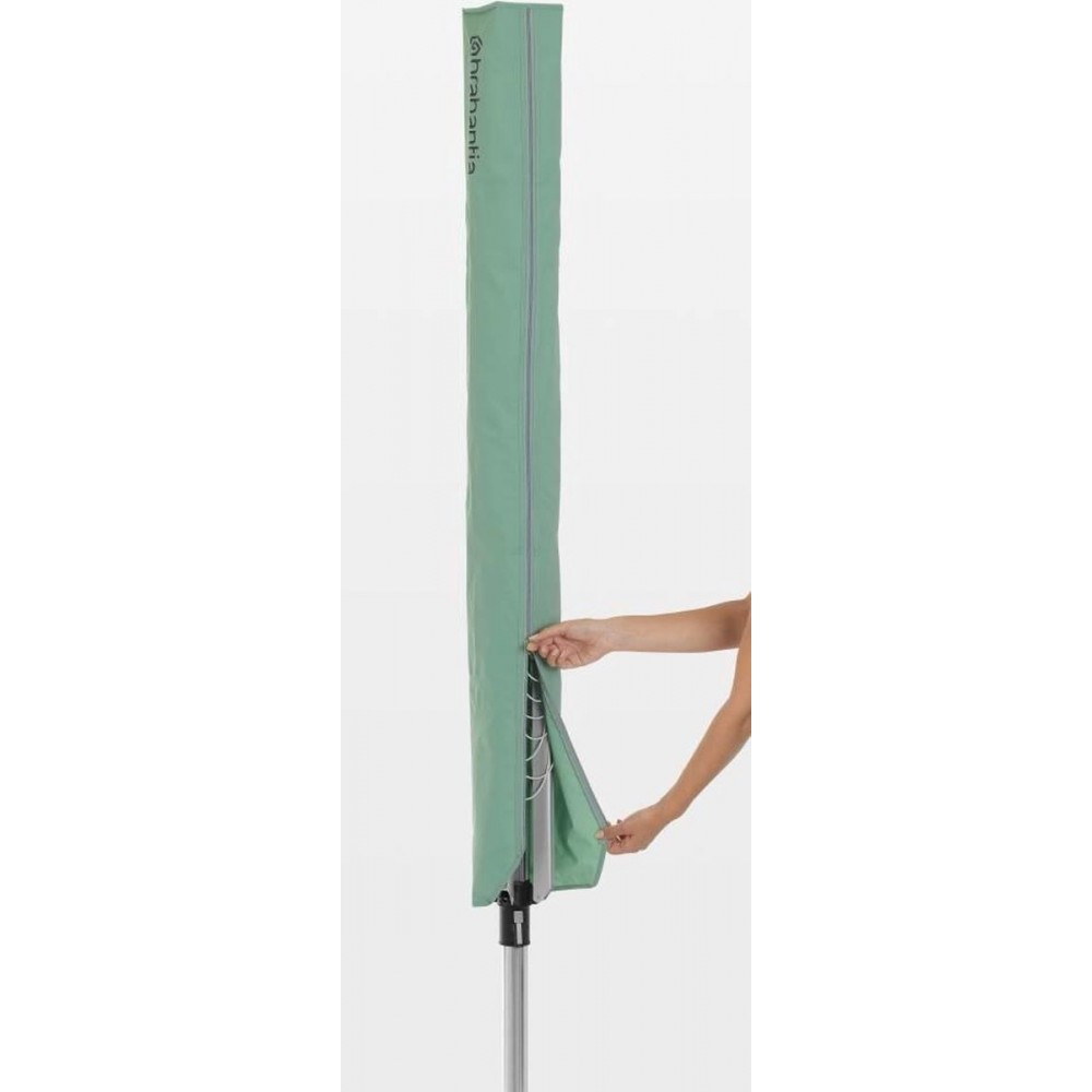 Brabantia Lift-O-Matic Droogmolen met Grondanker en Beschermhoes - 60 m - Metallic Grey