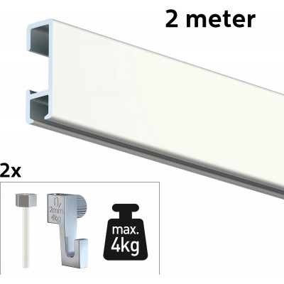 ARTITEQ 2 METER ALL-IN-ONE CLICK RAIL 4KG / WIT RAL 9010