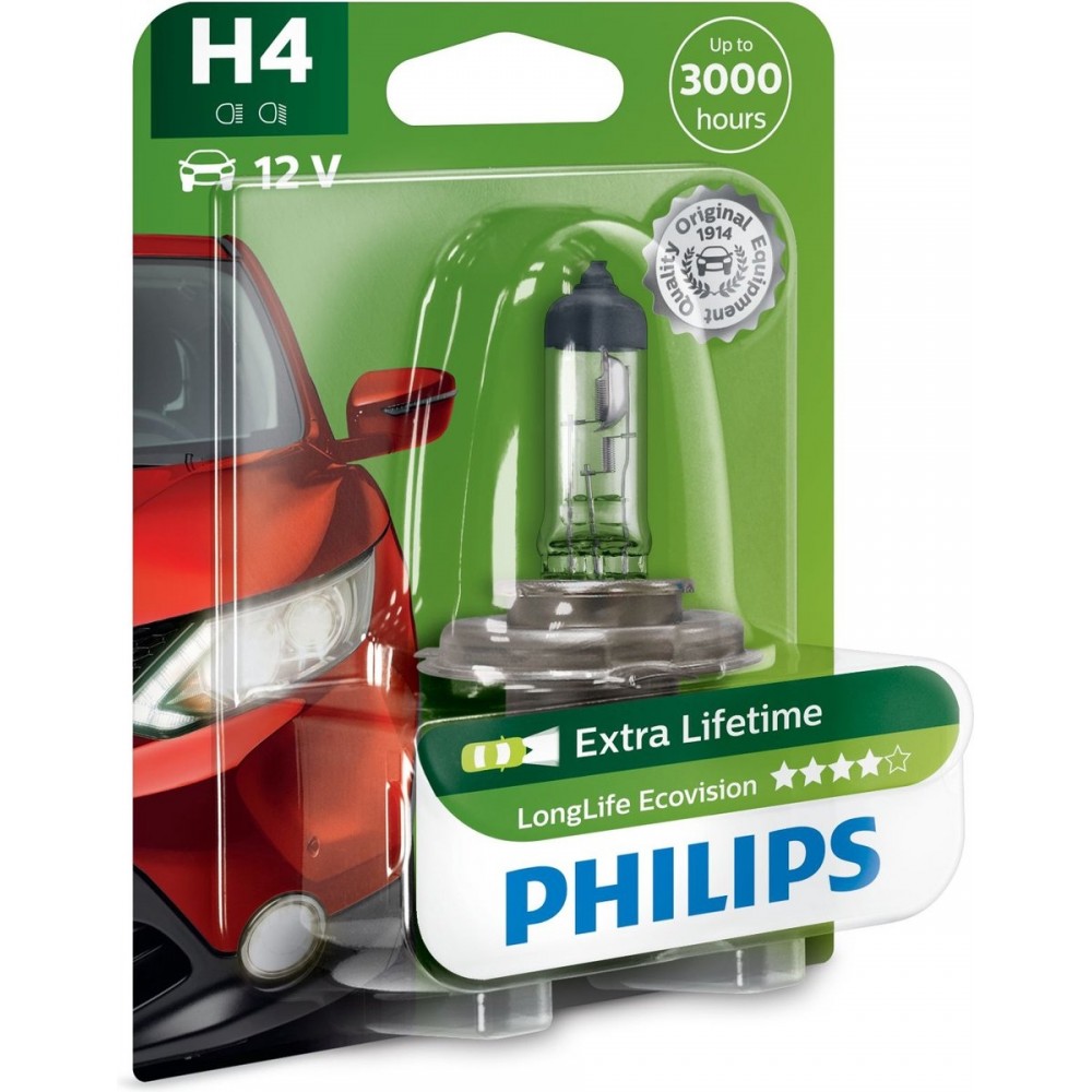 Philips Autolamp H4 Longlife Ecovision 12v/55w Wit