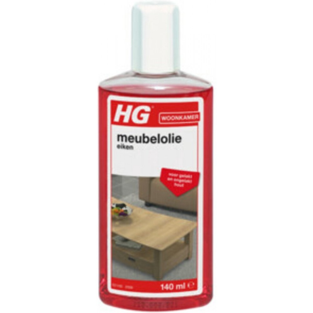 HG meubelolie eiken - 140ml - voor gelakt en ongelakt hout - voor eiken, mahonie en kersen