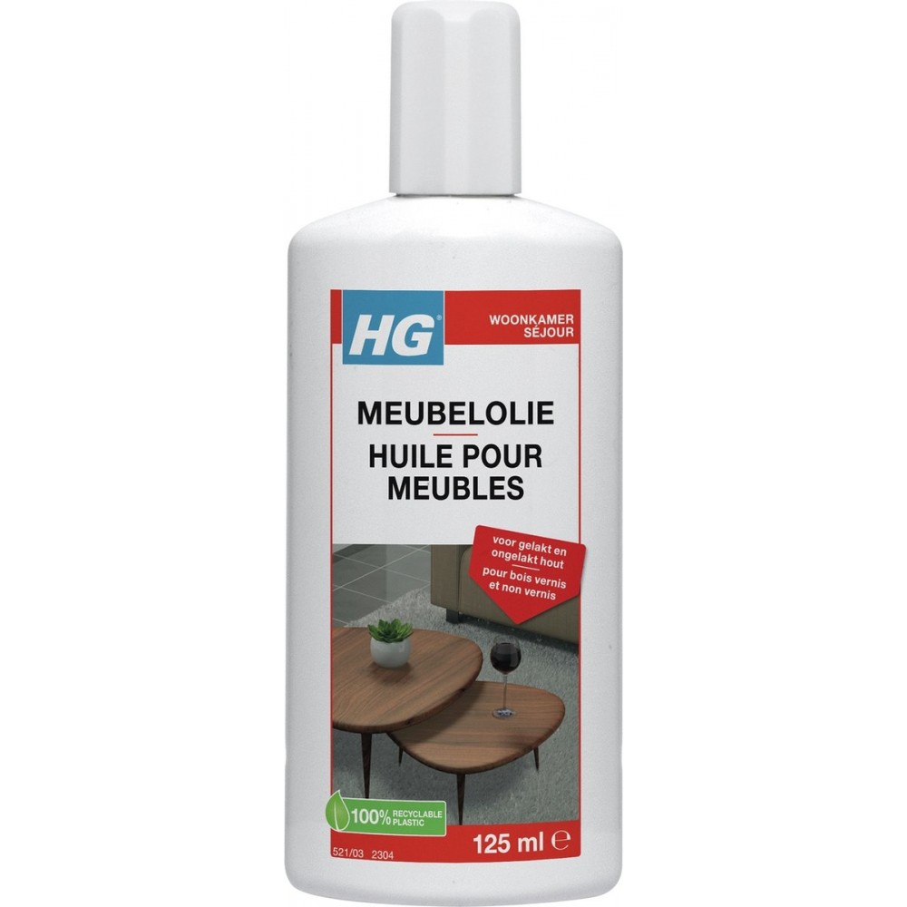 HG meubelolie eiken - 140ml - voor gelakt en ongelakt hout - voor eiken, mahonie en kersen