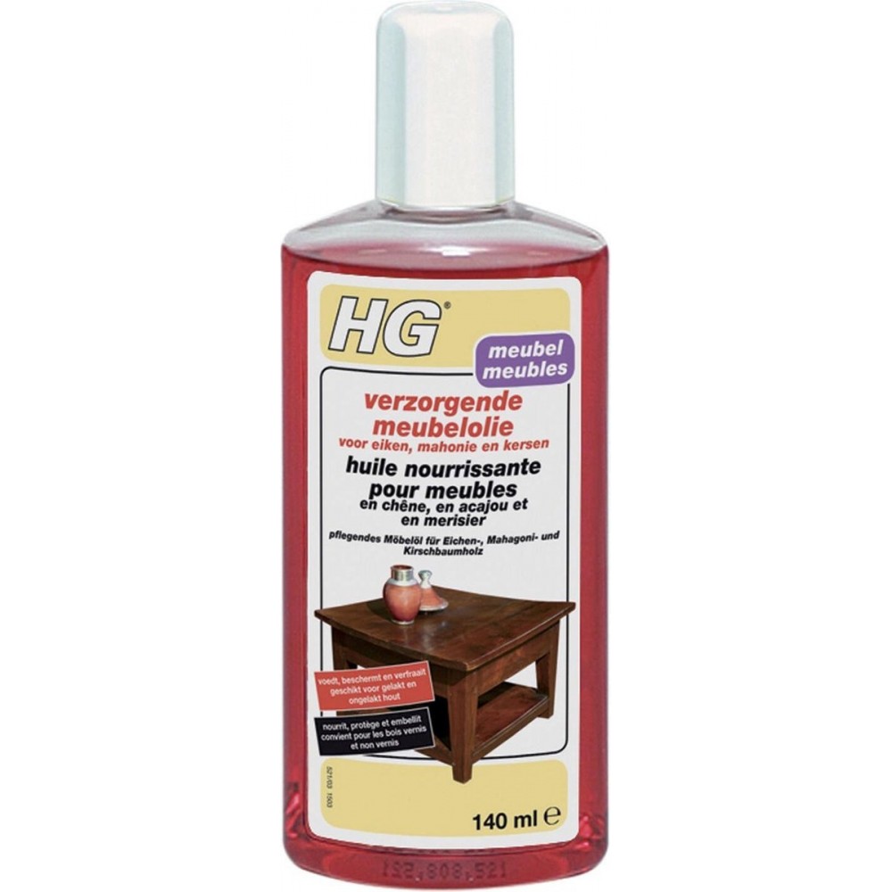 HG meubelolie eiken - 140ml - voor gelakt en ongelakt hout - voor eiken, mahonie en kersen