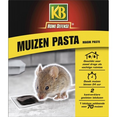 KB Home Defense Muizenlokdoos Magik Paste (pasta) - Muizenval - Muizen pasta (10g) voldoende voor 70 muizen - 2 stuks - Muizengif - Werkt binnen 24 uur