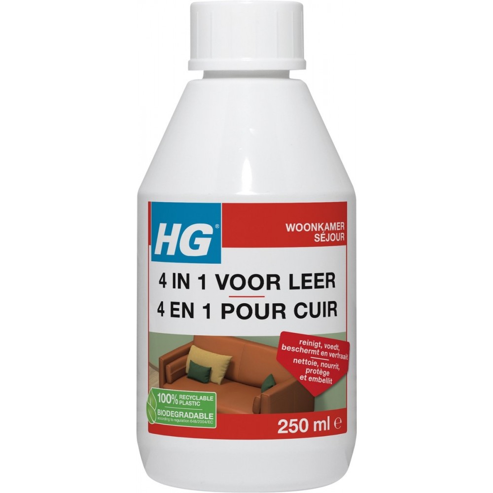 HG 4 in 1 voor leer - 250ml - beschermt, voedt en reinigt