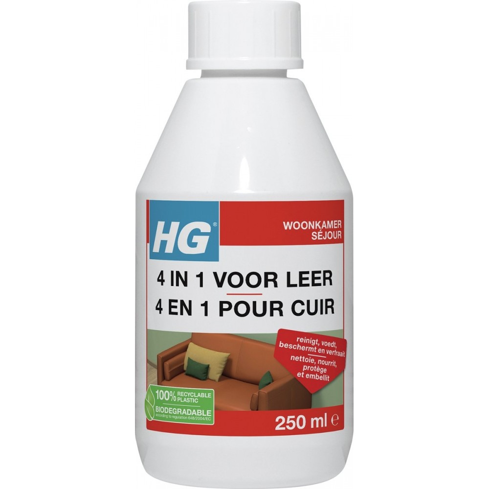 HG 4 in 1 voor leer - 250ml - beschermt, voedt en reinigt