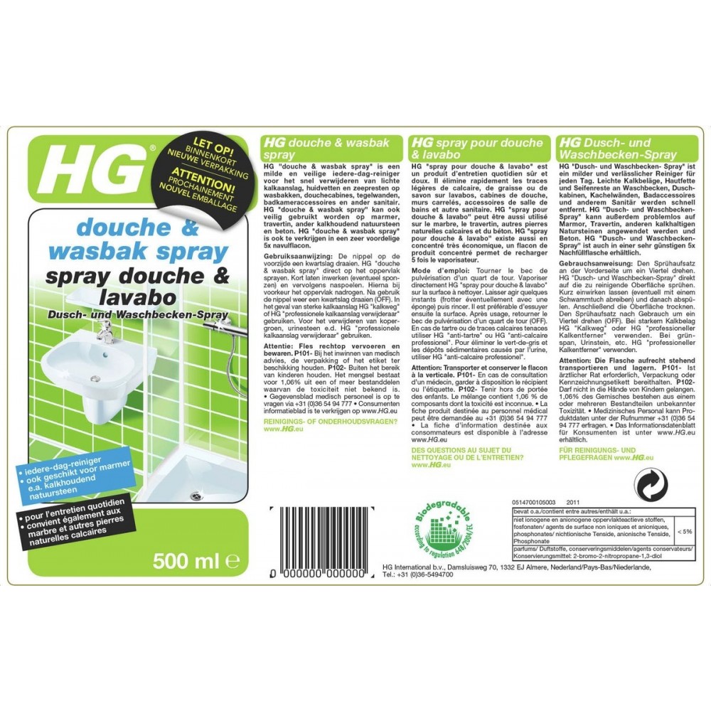 HG badkamerreiniger - 500 ml