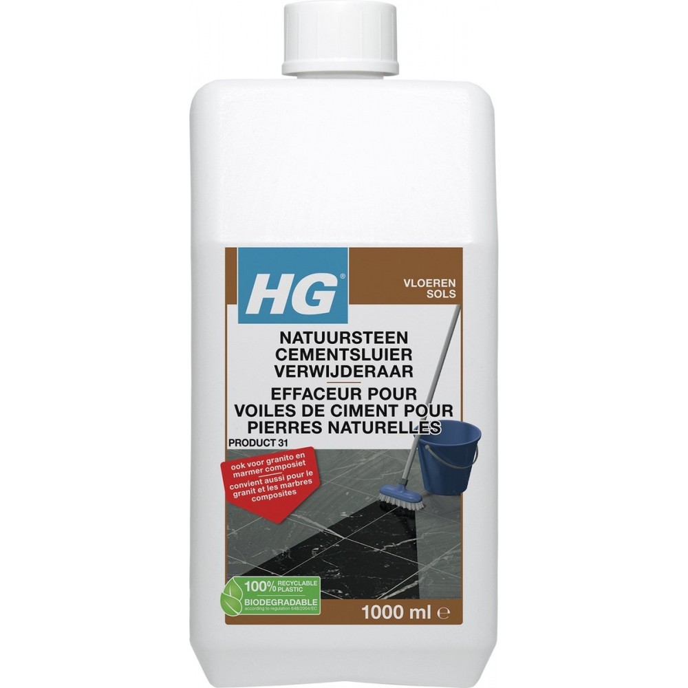 HG natuursteen cement- & kalksluier verwijderaar (HG product 31) - 1L - veilig in gebruik