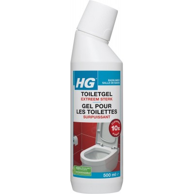 HG toiletgel extra sterk - 500ml - verwijdert de hardnekkigste aanslag - tast niet glazuur, roestvrijstaal en chroom niet aan - biologisch afbreekbaar