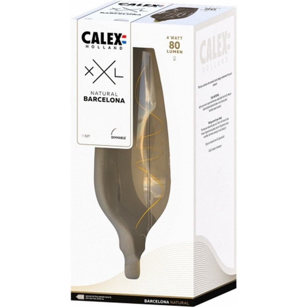 Calex Barcelona XXL Natural - E27 LED Lamp - Filament Lichtbron Dimbaar - 4W - Warm Wit Licht