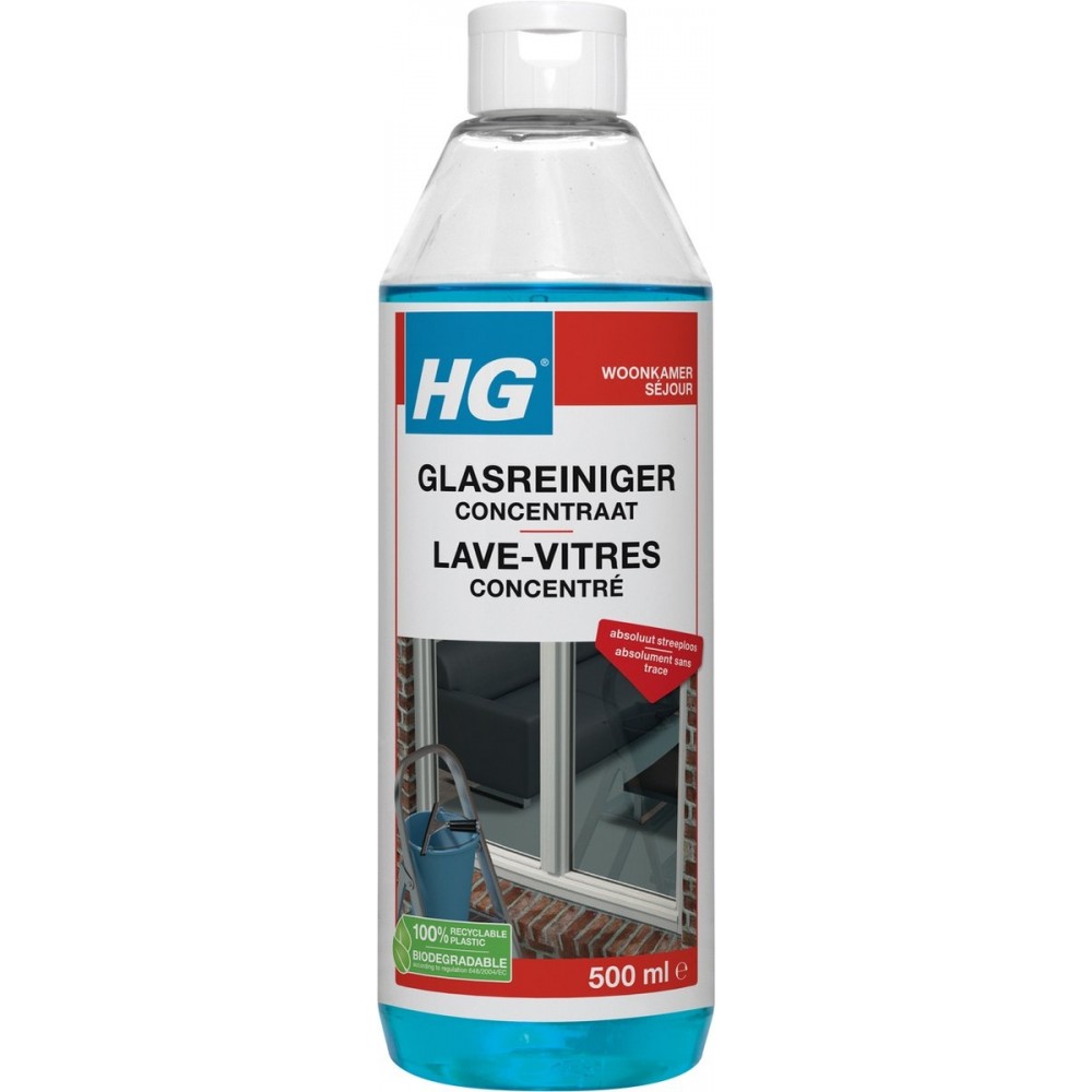 HG glasreiniger concentraat - 500ml - reinigt streeploos - de keuze van professionele glazenwassers