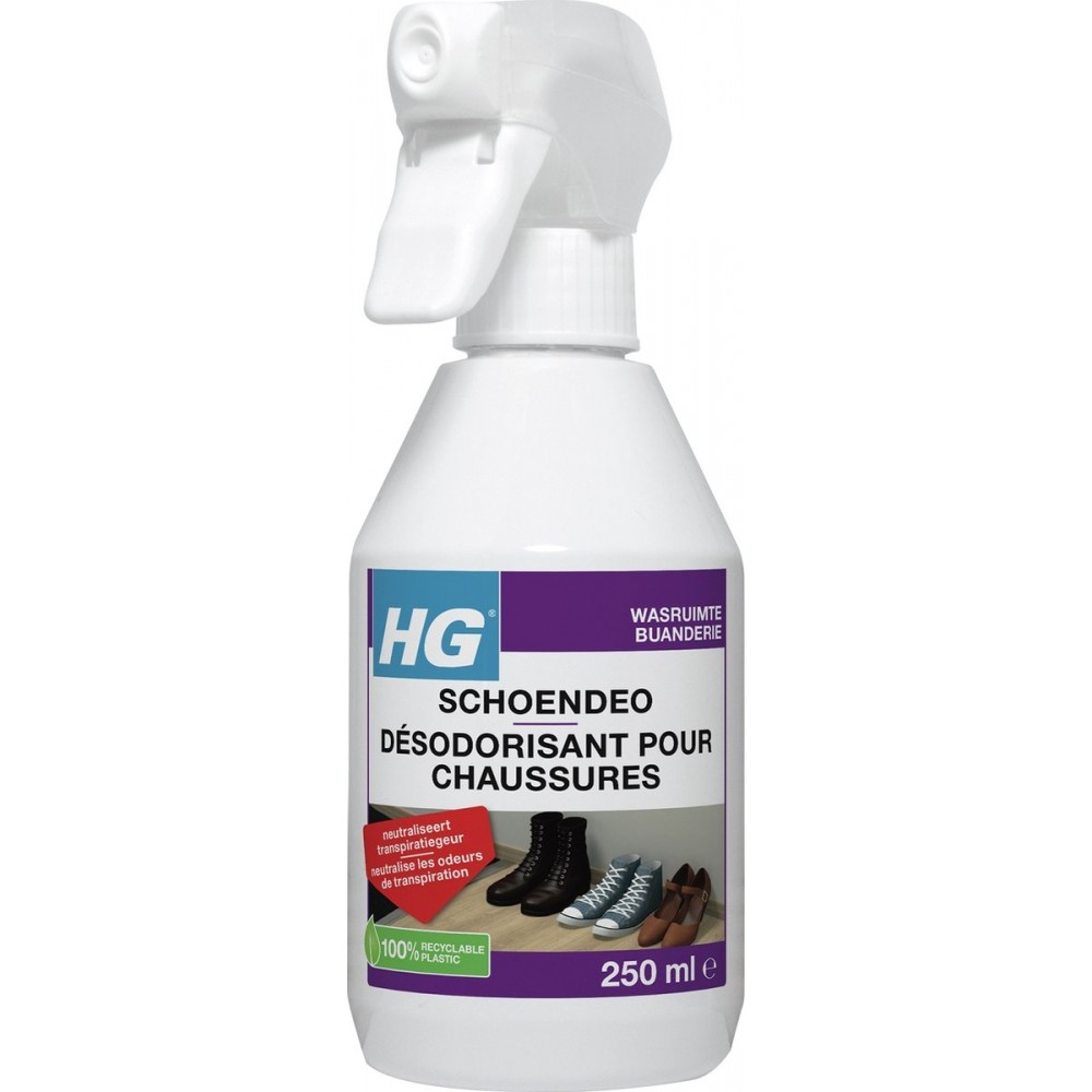 HG schoendeo - 250ml - neutraliseert transpiratiegeur - voor alle soorten schoenen, sportschoenen en sneakers