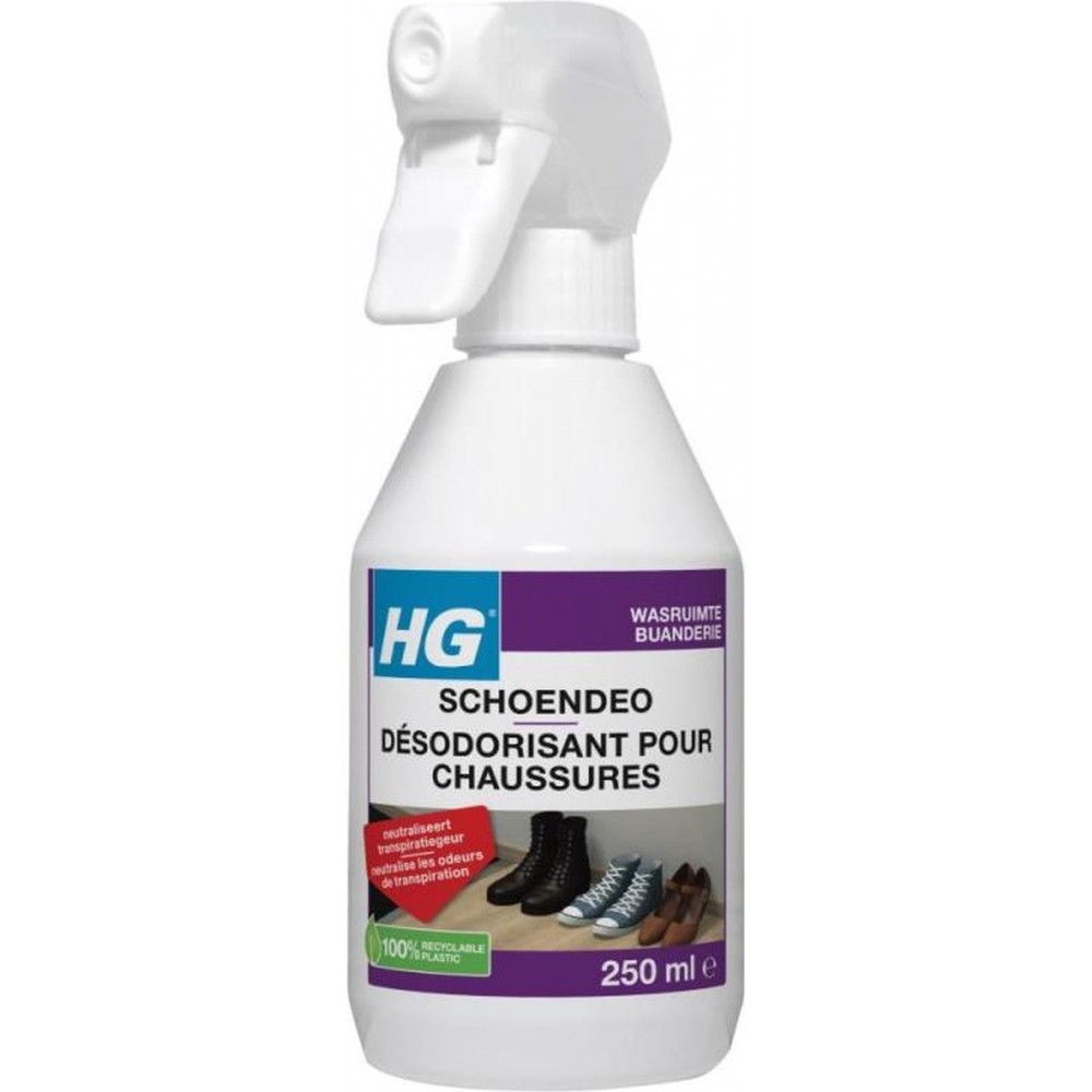 HG schoendeo - 250ml - neutraliseert transpiratiegeur - voor alle soorten schoenen, sportschoenen en sneakers