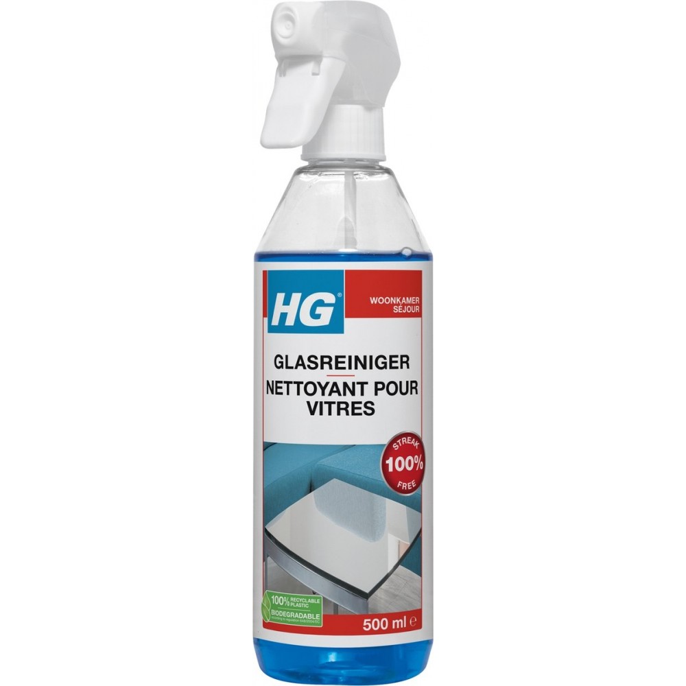 HG glasreiniger - 500ml - 100% streeploze glans - snel droog