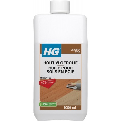 HG hout vloerolie (product 60) - 1L - voedt en beschermt - tegen uitdroging, vuil & vlekken